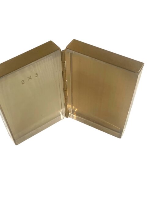 Vintage Brass Hinged 2x3 Photo Frame Compact Design Brass Display micro mini Y2k - Picture 1 of 8